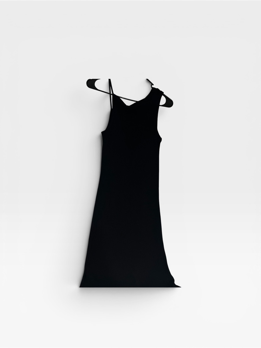 John Elliott Black ribbed Asymmetrical Tank  dress NWT